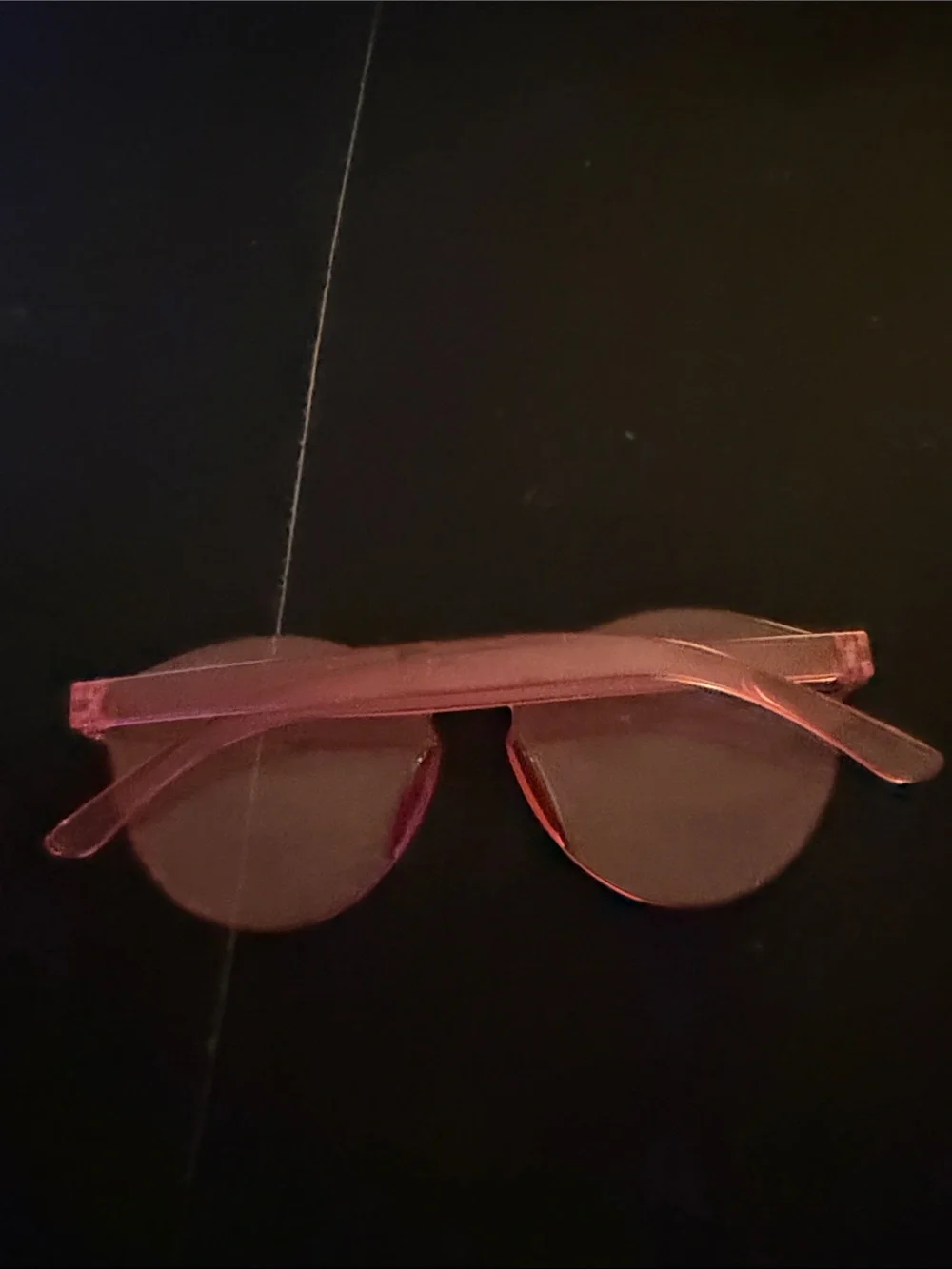 Transparent Pink Round Sunglasses